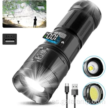 Linterna LED de alta potencia con haz láser blanco